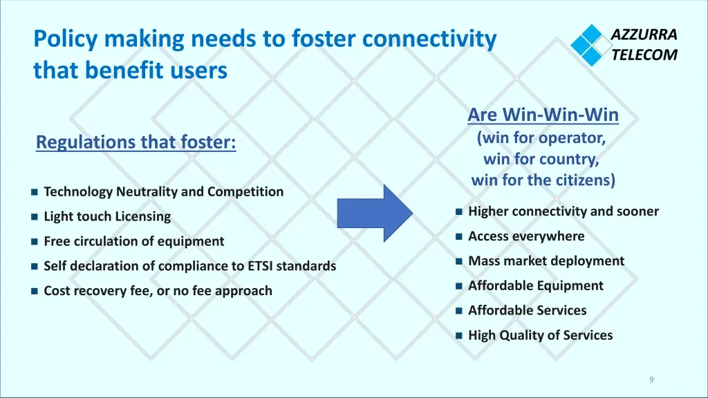 policy making needs to foster connectivity that