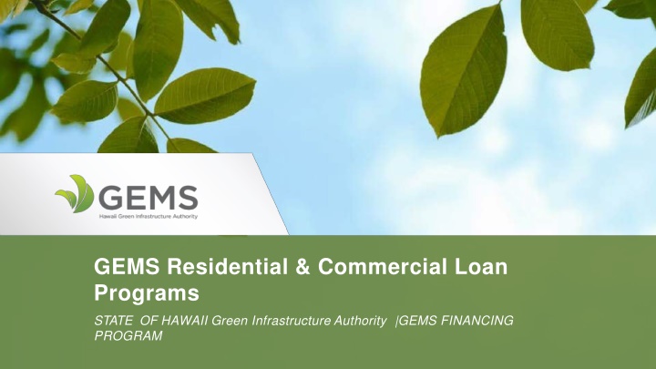 gems residential commercial loan programs