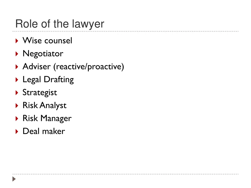 role of the lawyer