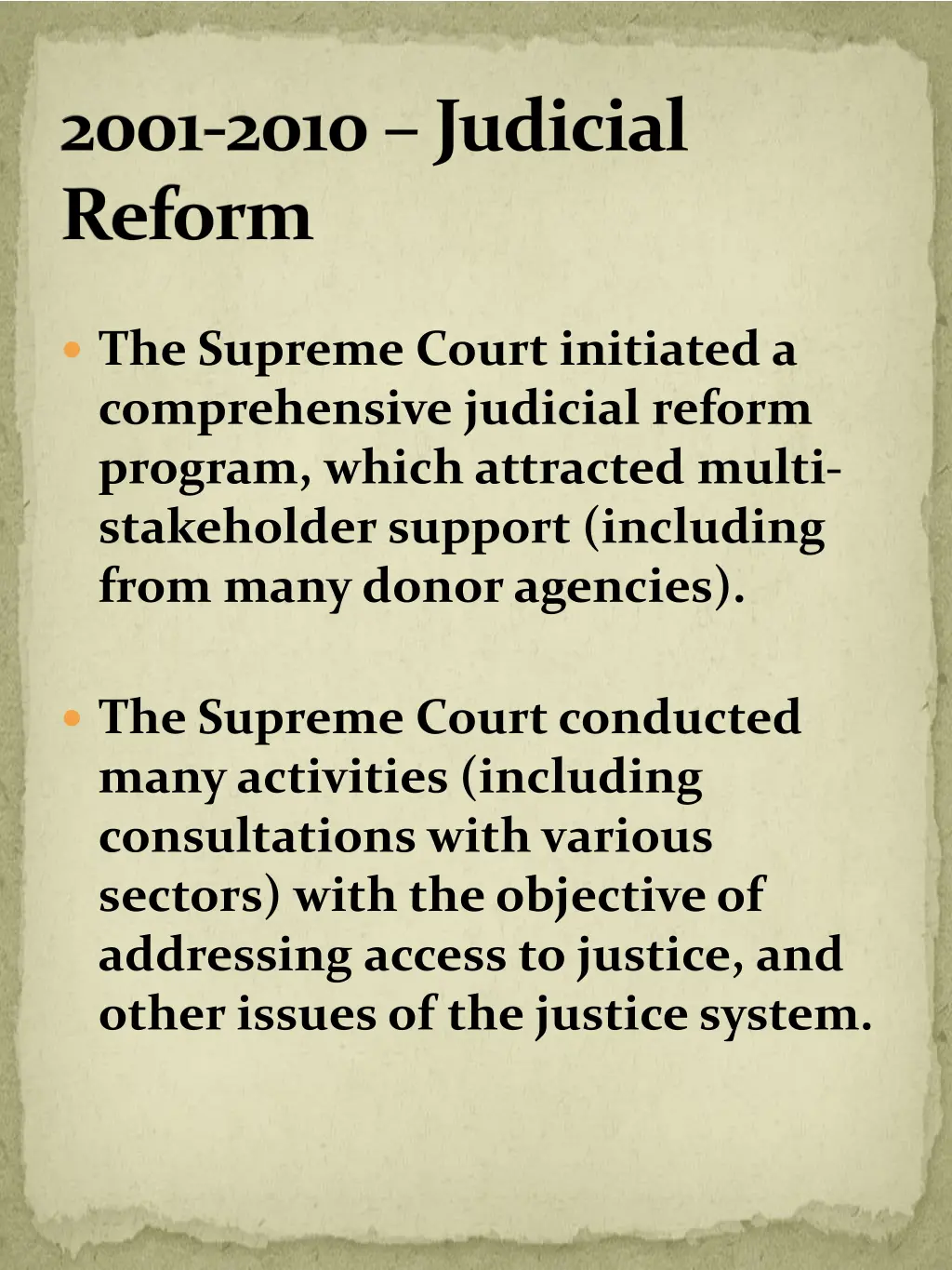 2001 2010 judicial reform