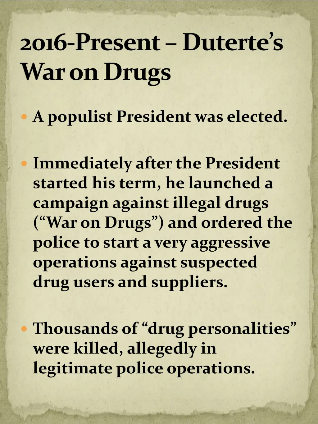 2016 present duterte s war on drugs