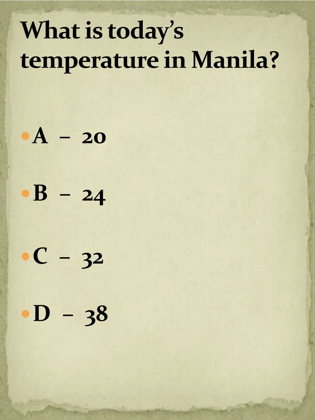 what is today s temperature in manila