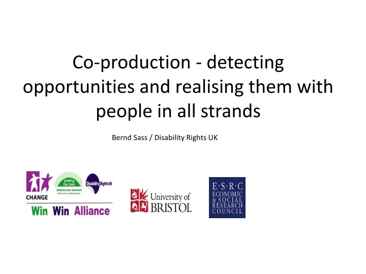 co production detecting opportunities