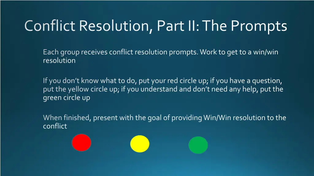 conflict resolution part ii the prompts