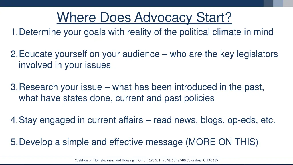 where does advocacy start 1 determine your goals