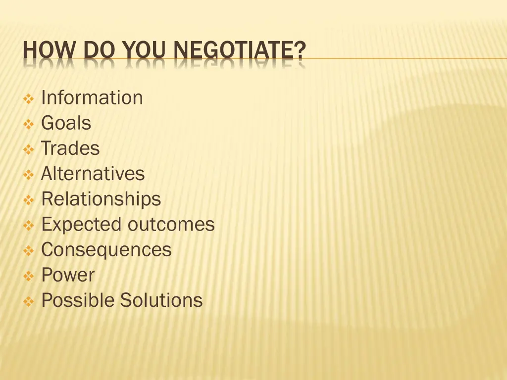 how do you negotiate