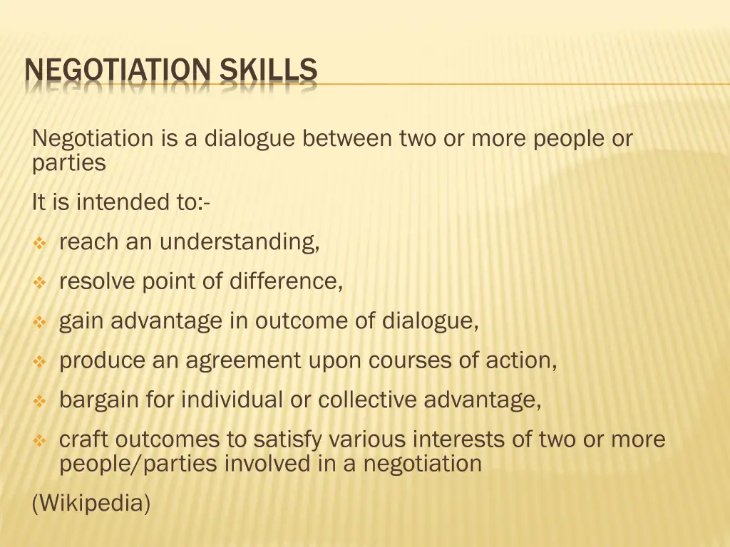 negotiation skills