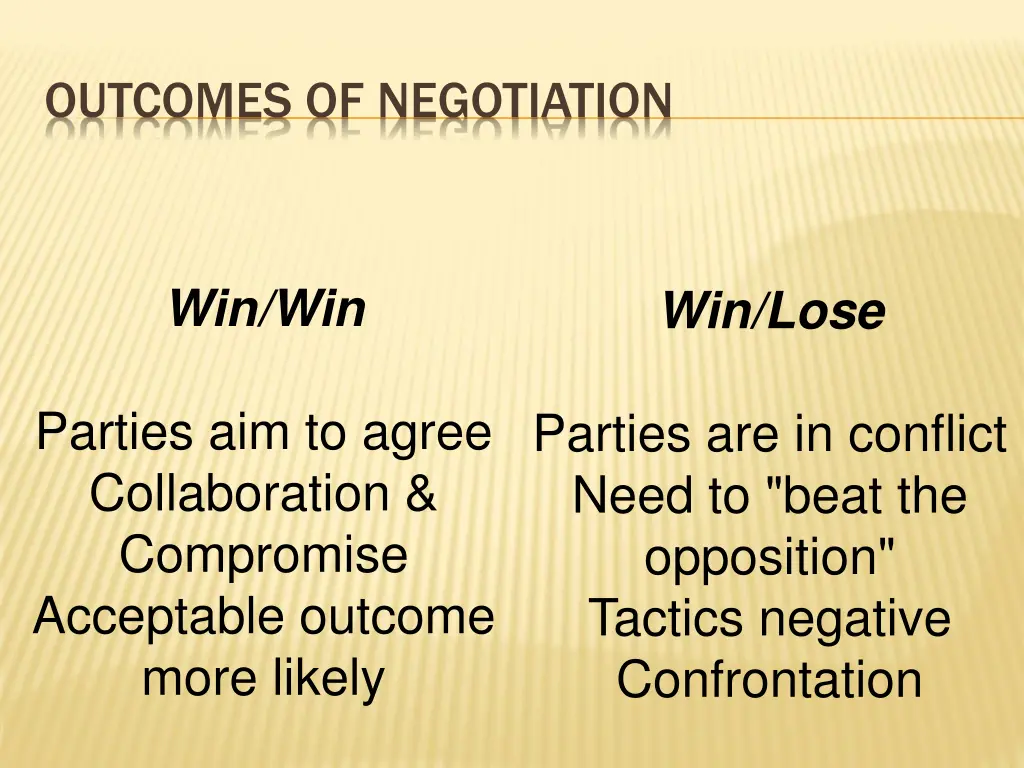 outcomes of negotiation