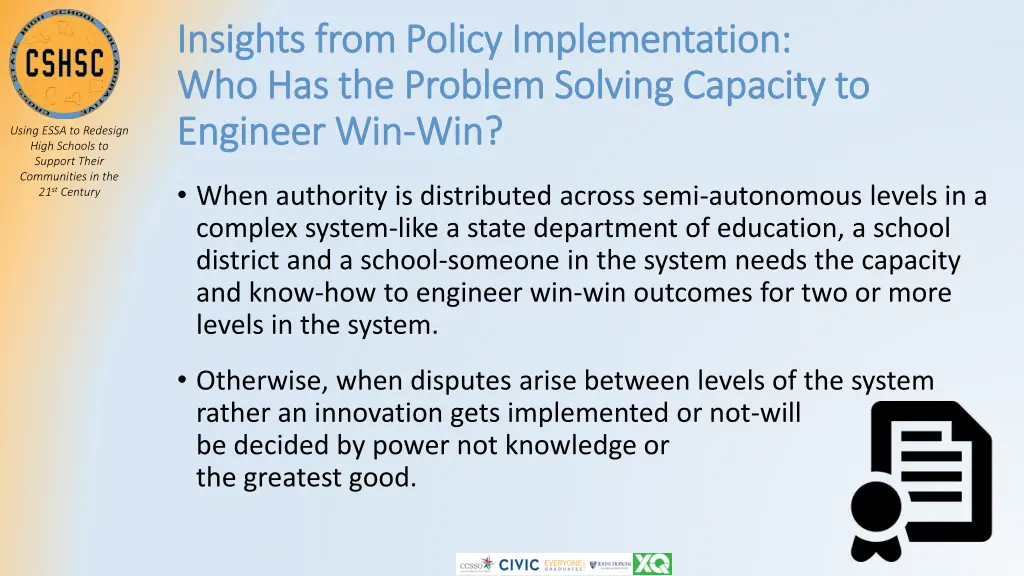 insights from policy implementation insights from