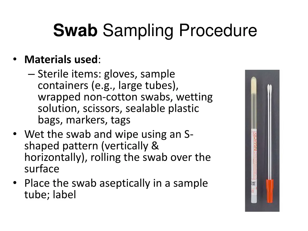 swab sampling procedure