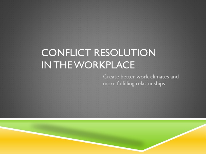 conflict resolution in the workplace