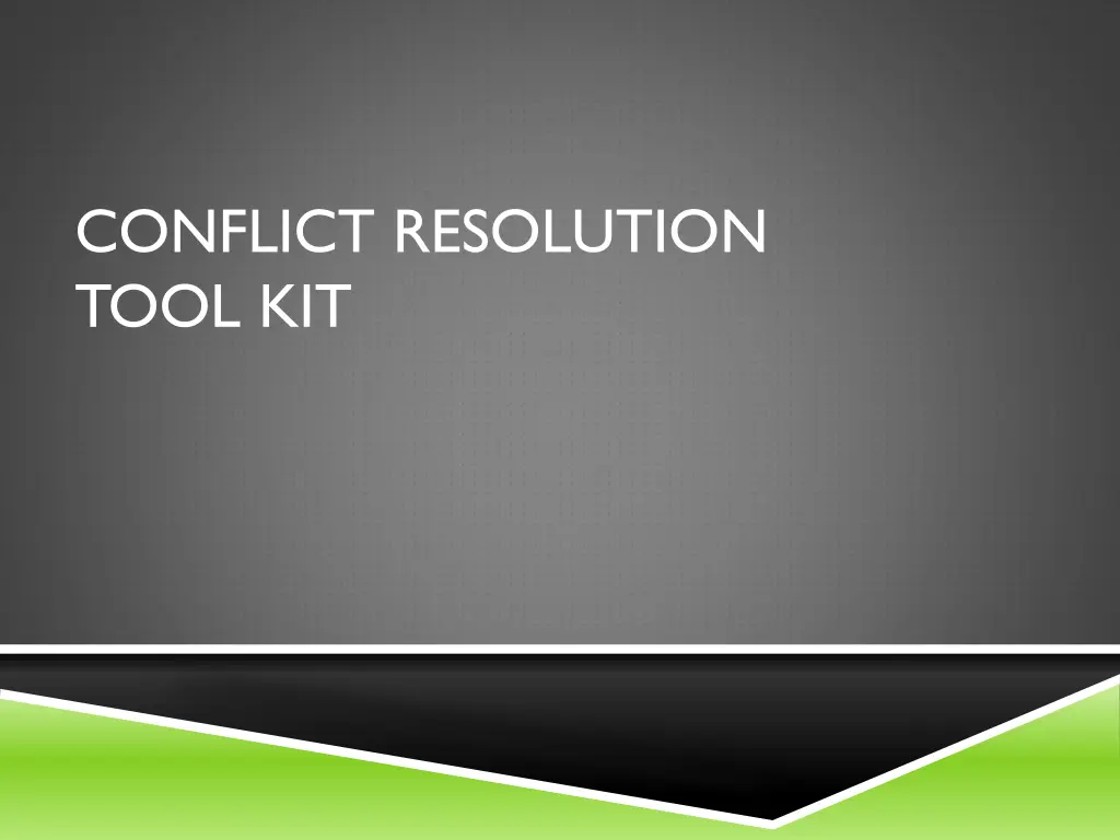 conflict resolution tool kit