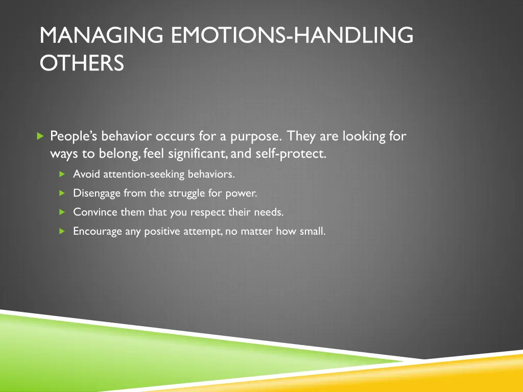 managing emotions handling others