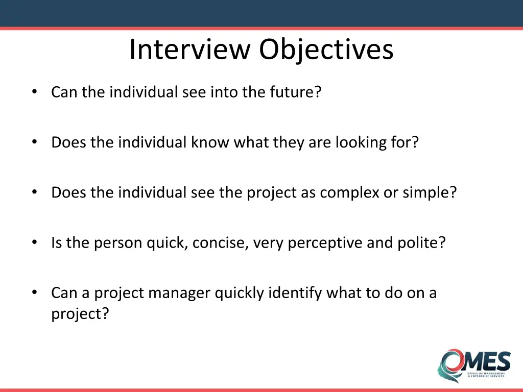 interview objectives