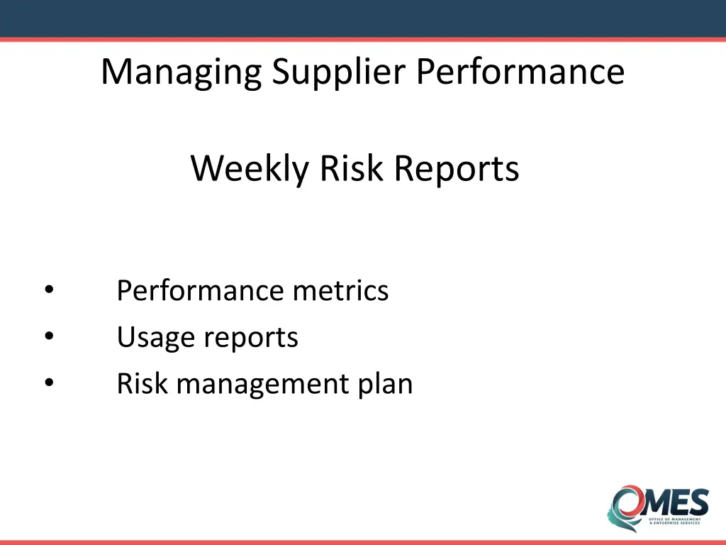 managing supplier performance