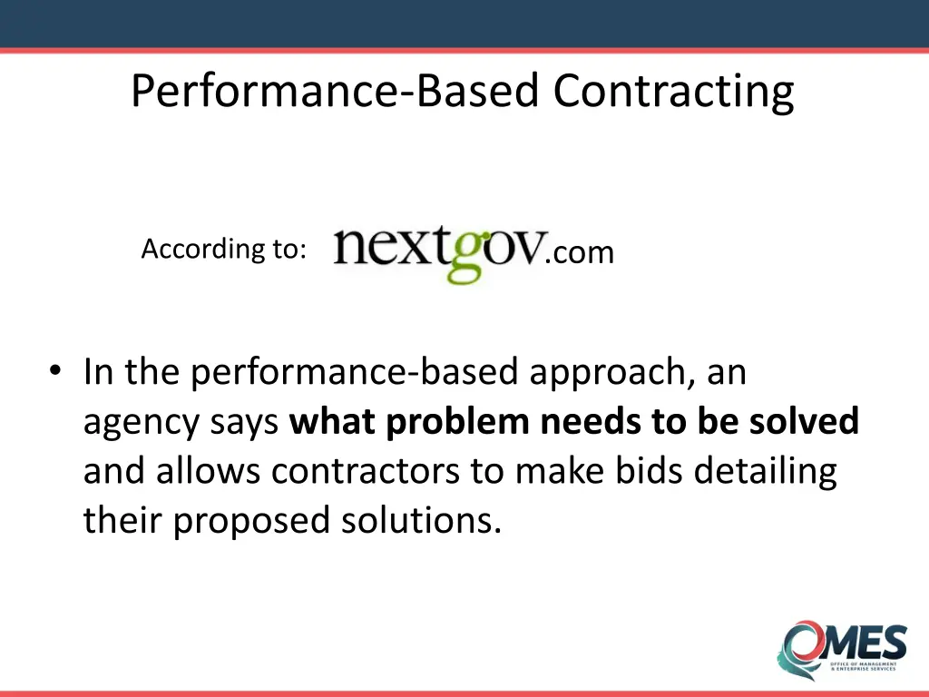 performance based contracting 1