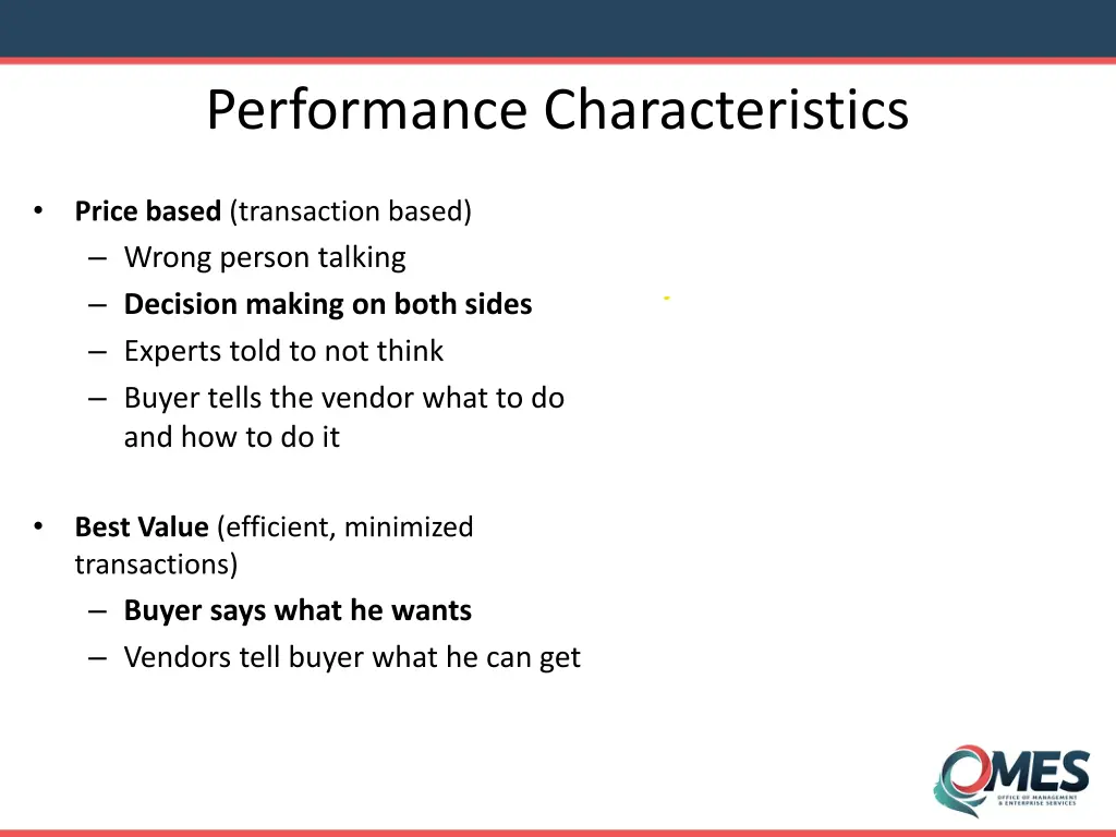 performance characteristics