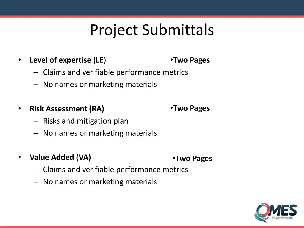 project submittals