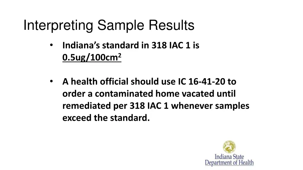 interpreting sample results