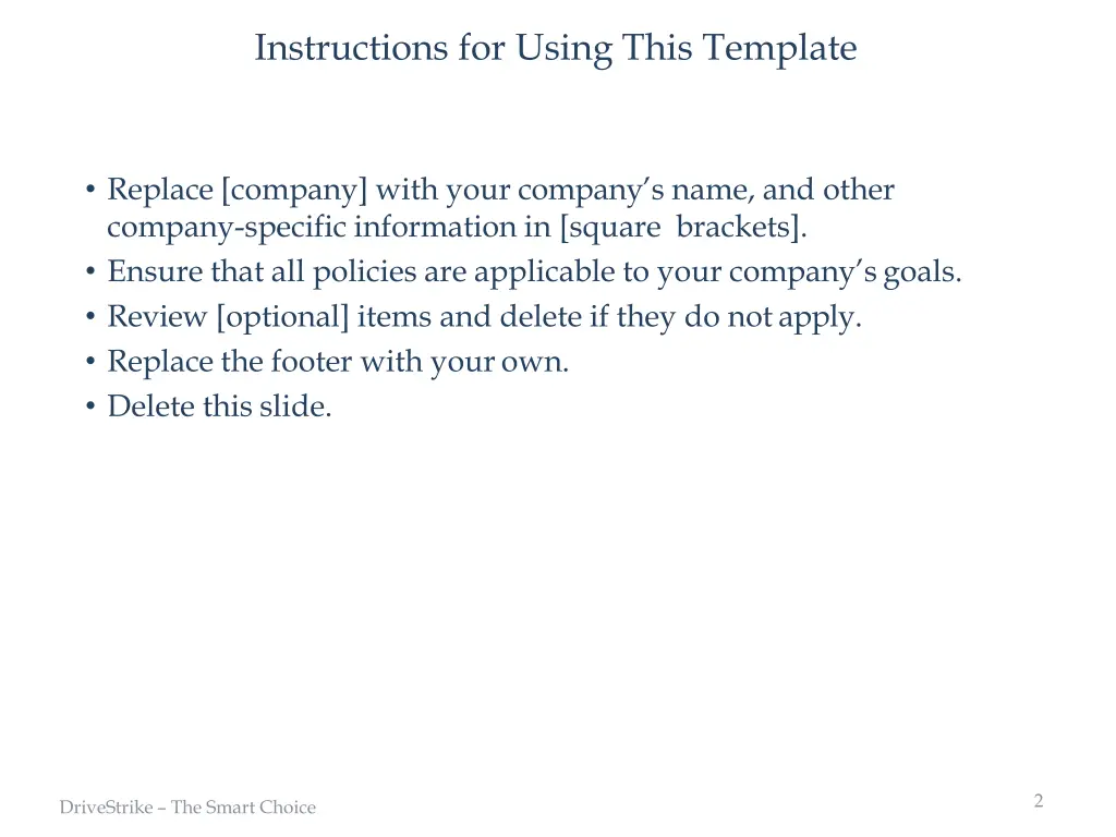 instructions for using this template