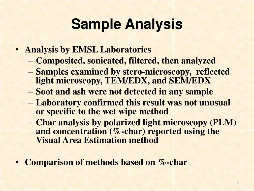 sample analysis