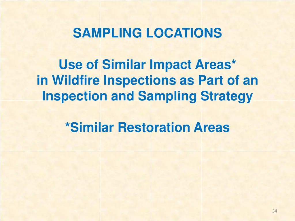 sampling locations