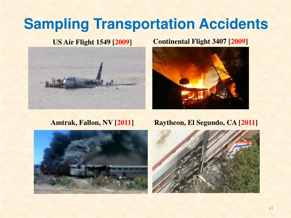 sampling transportation accidents