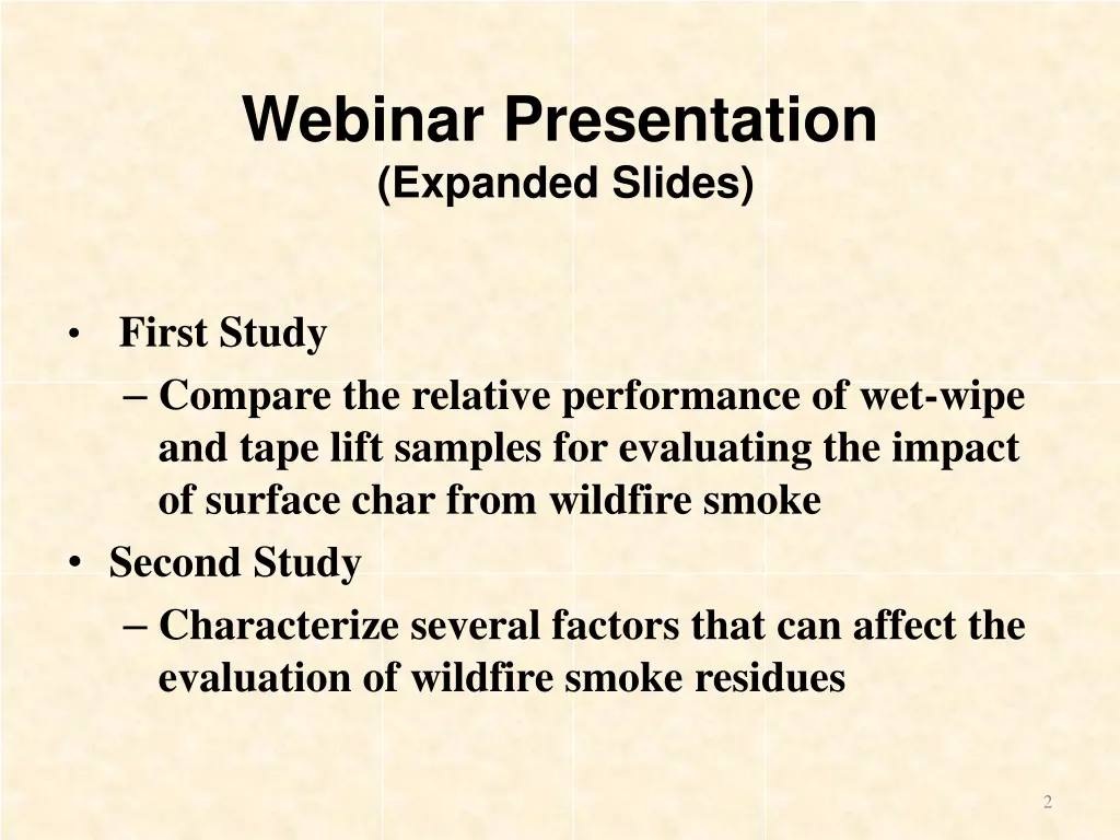 webinar presentation expanded slides