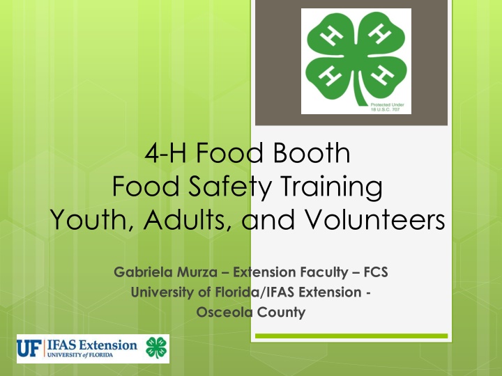 4 h food booth food safety training youth adults