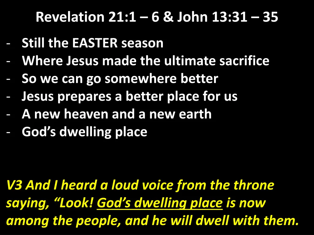 revelation 21 1 6 john 13 31 35 9