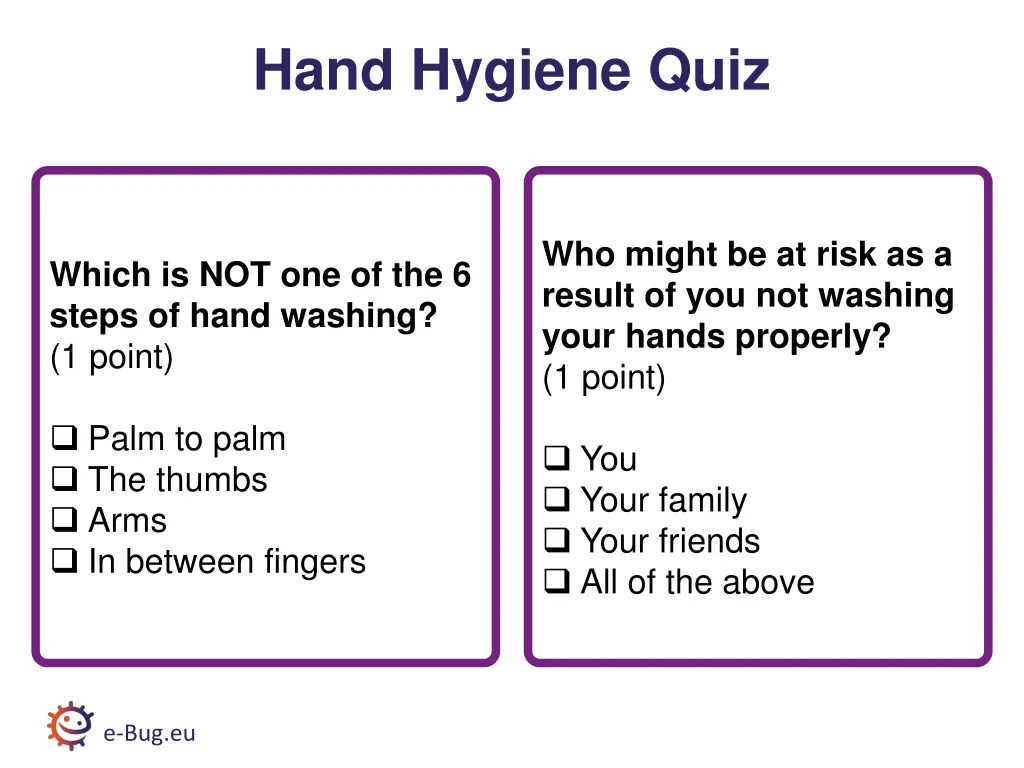 hand hygiene quiz 1