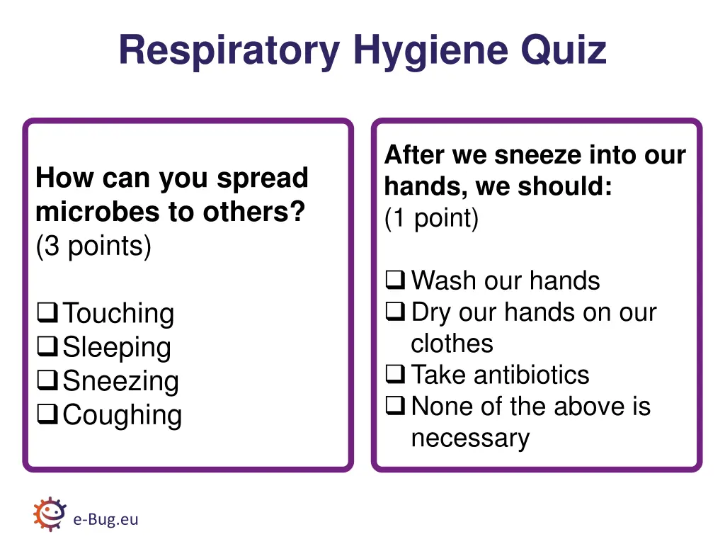 respiratory hygiene quiz