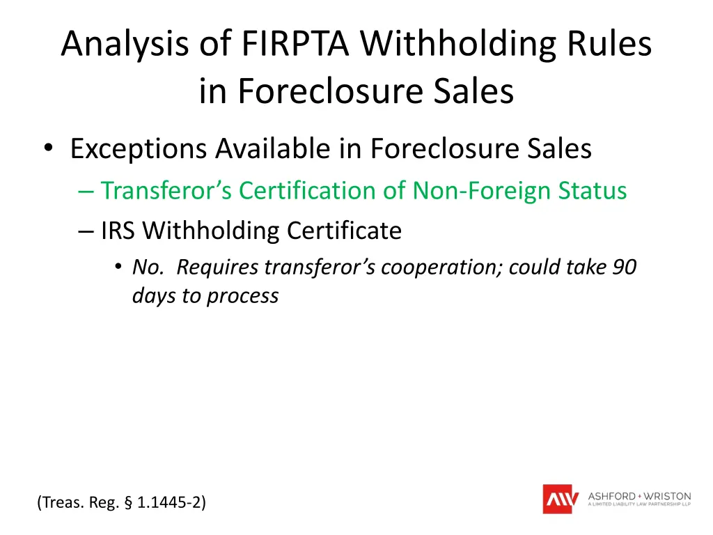 analysis of firpta withholding rules 2