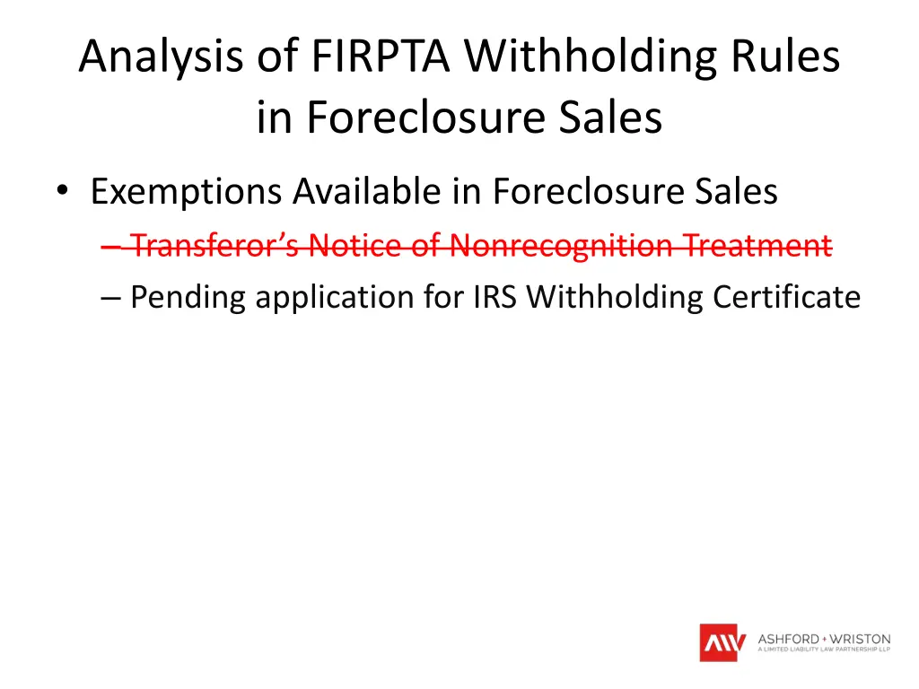 analysis of firpta withholding rules 8