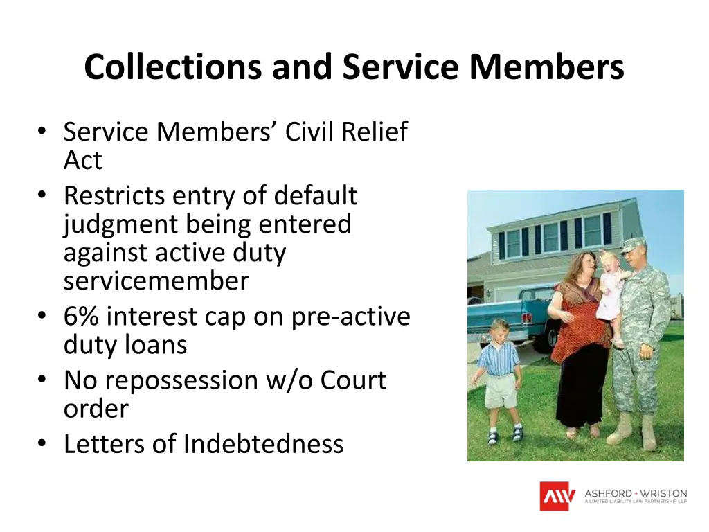 collections and service members