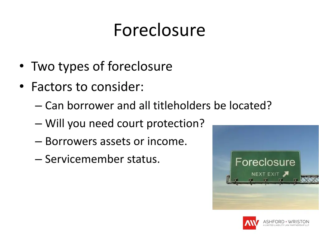 foreclosure