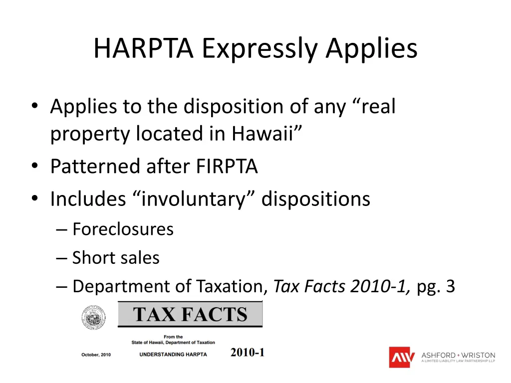 harpta expressly applies