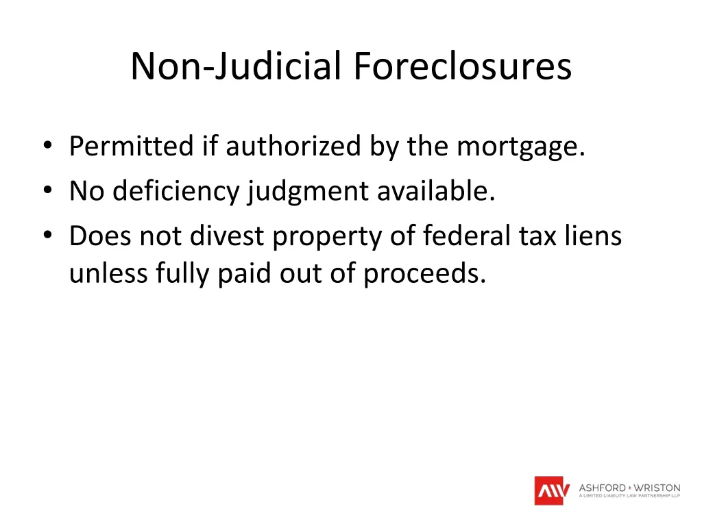 non judicial foreclosures