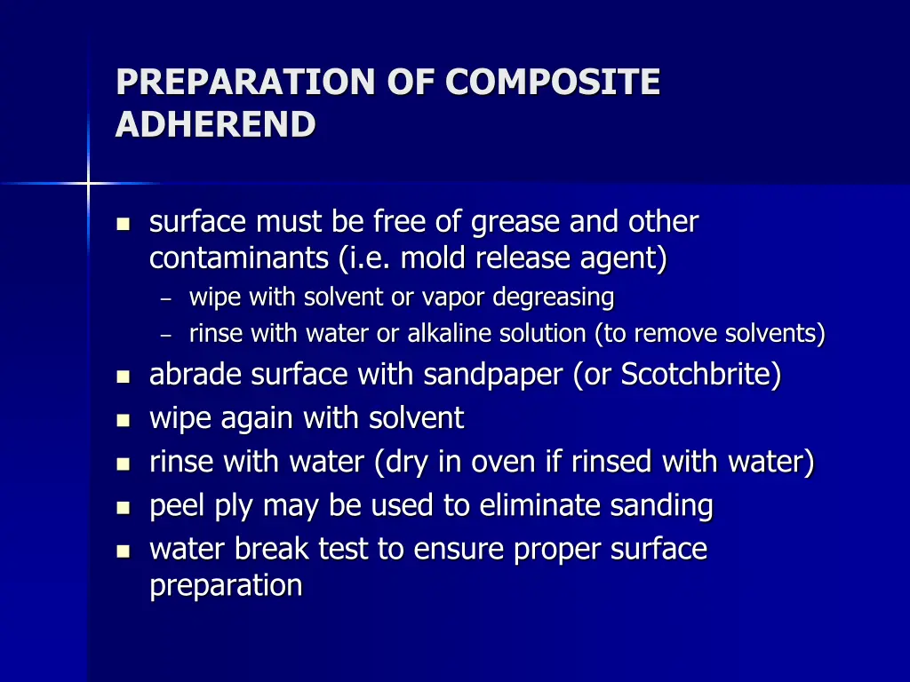 preparation of composite adherend