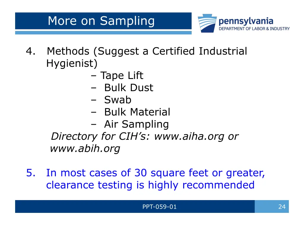 more on sampling