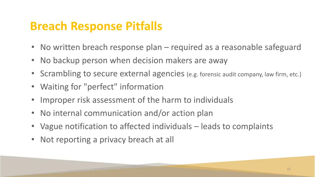 breach response pitfalls