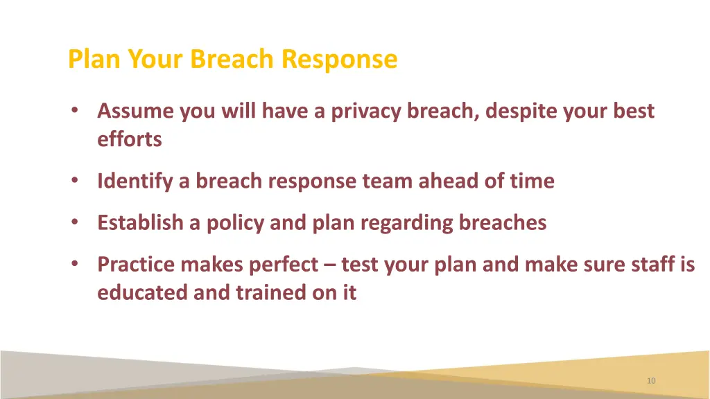 plan your breach response