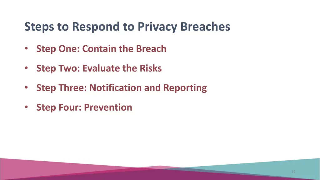 steps to respond to privacy breaches