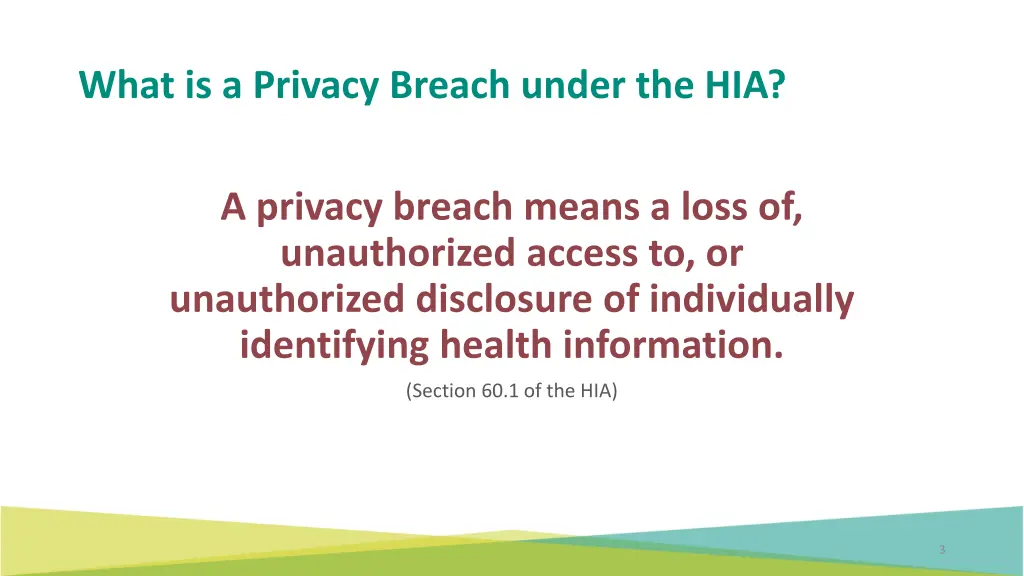 what is a privacy breach under the hia