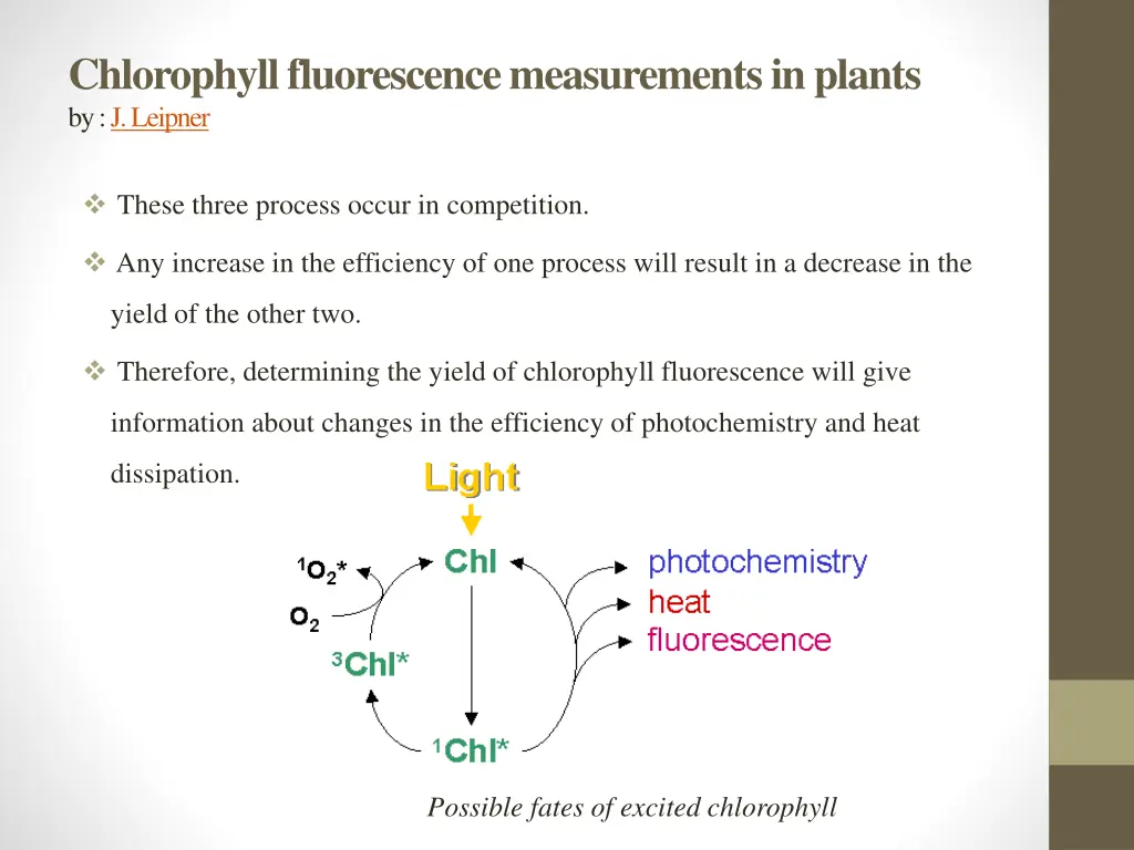 chlorophyll fluorescence measurements in plants 1