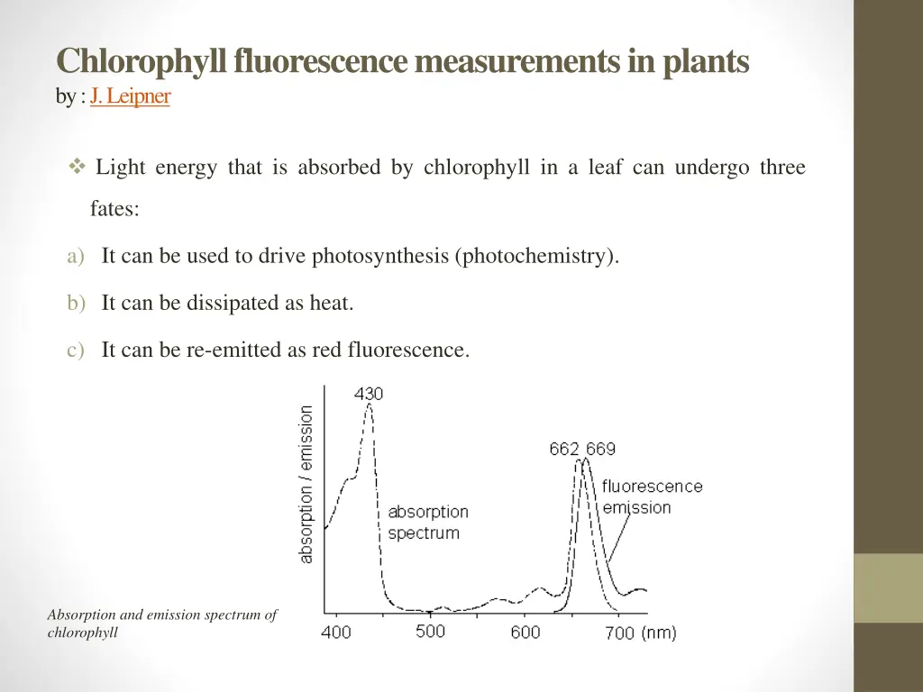 chlorophyll fluorescence measurements in plants