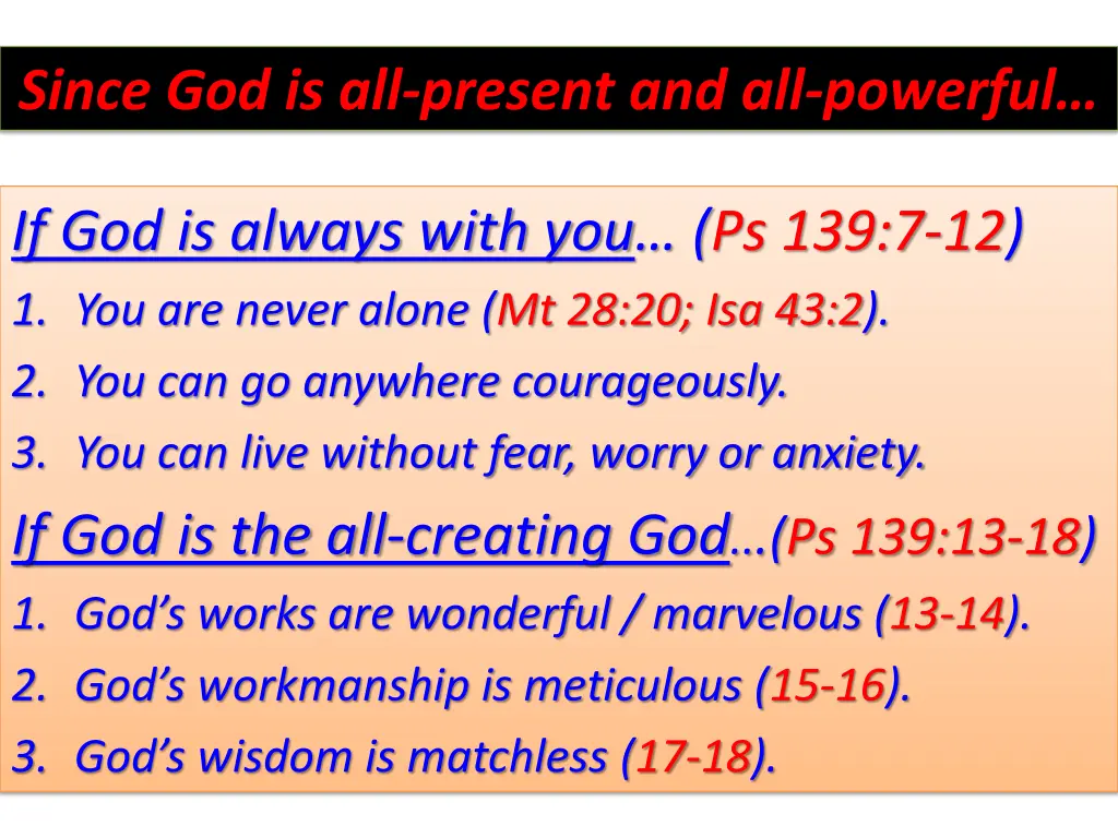 since god is all present and all powerful