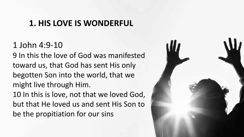 1 his love is wonderful