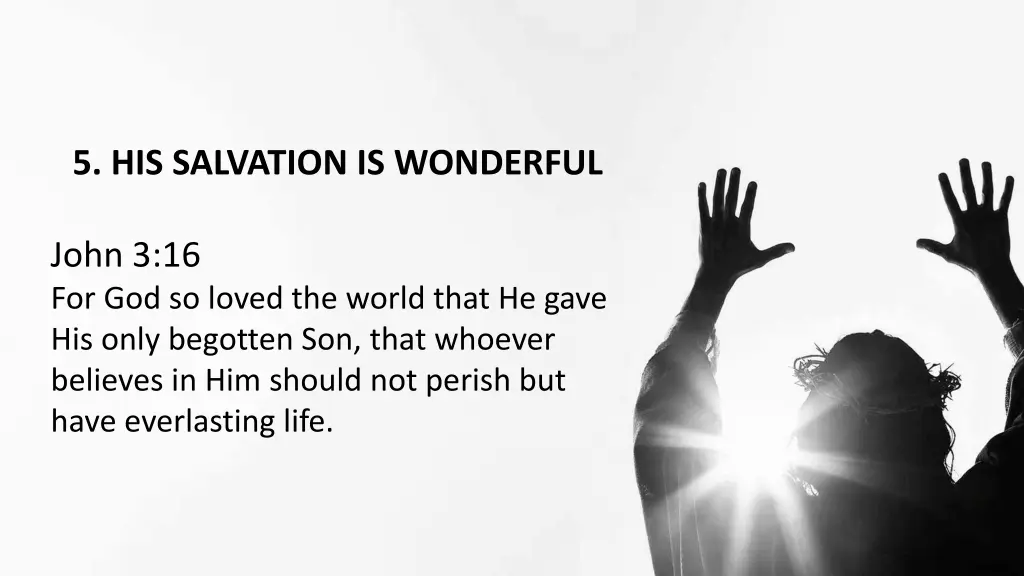 5 his salvation is wonderful