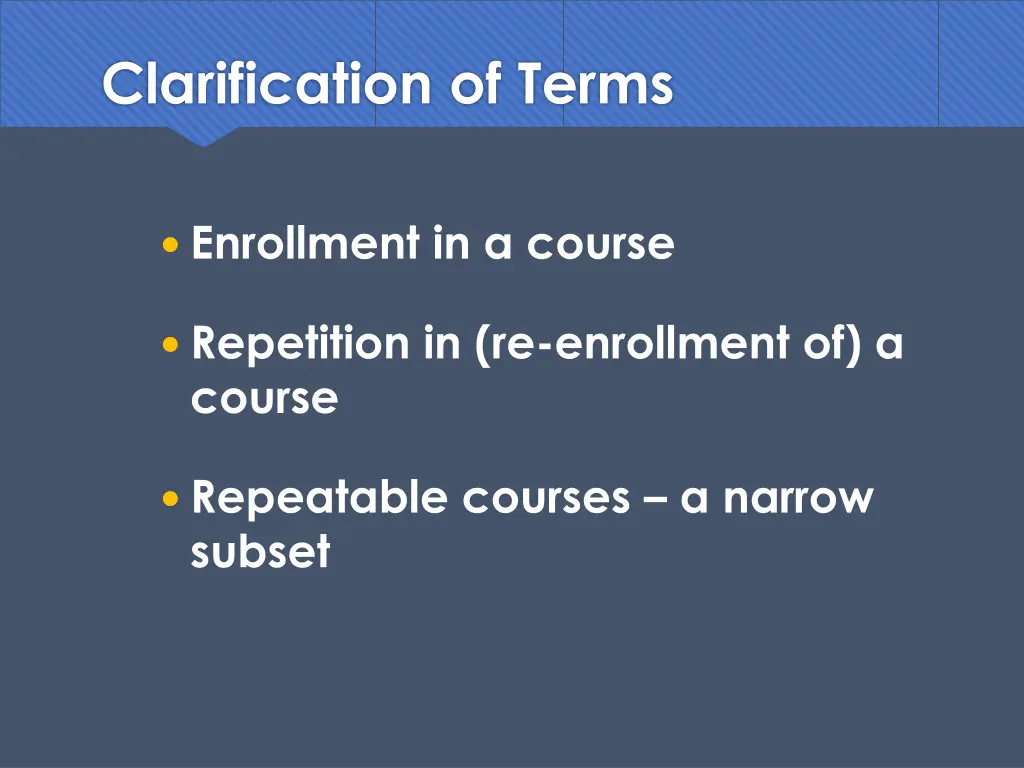 clarification of terms